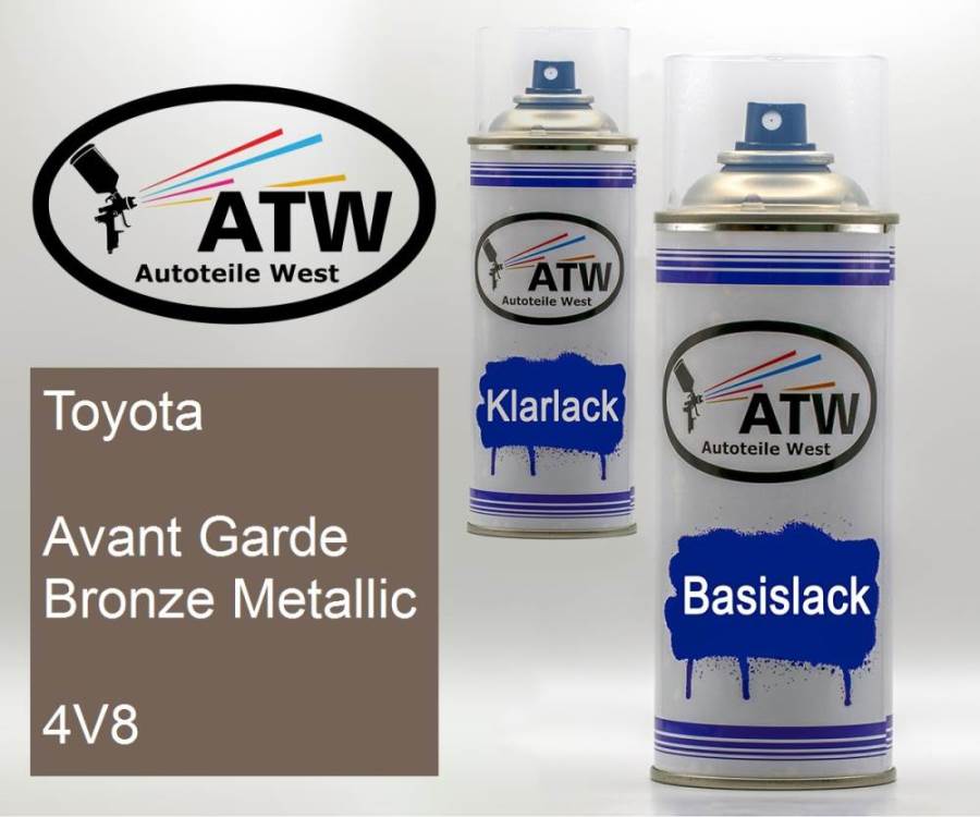 Toyota, Avant Garde Bronze Metallic, 4V8: 400ml Sprühdose + 400ml Klarlack - Set, von ATW Autoteile West.